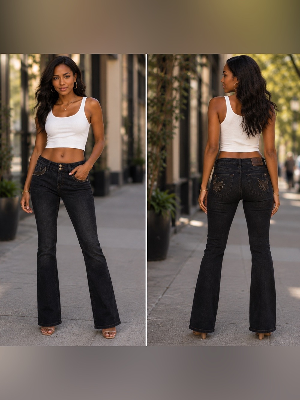 MEK Women's Santa Fe Black Denim Jeans